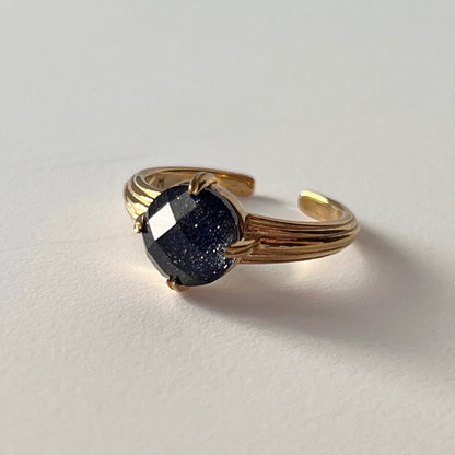 [ blue gold stone (multi-faceted) ] croissant gold
