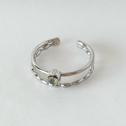 [ labradorite ] double chain silver [ free size ]