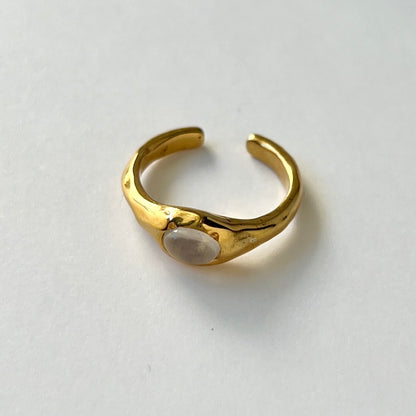 [ royal blue moon stone ] pebble gold [ free size ]