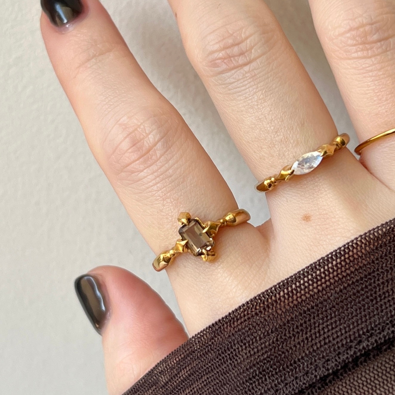[ rainbow moon stone ] polar star gold