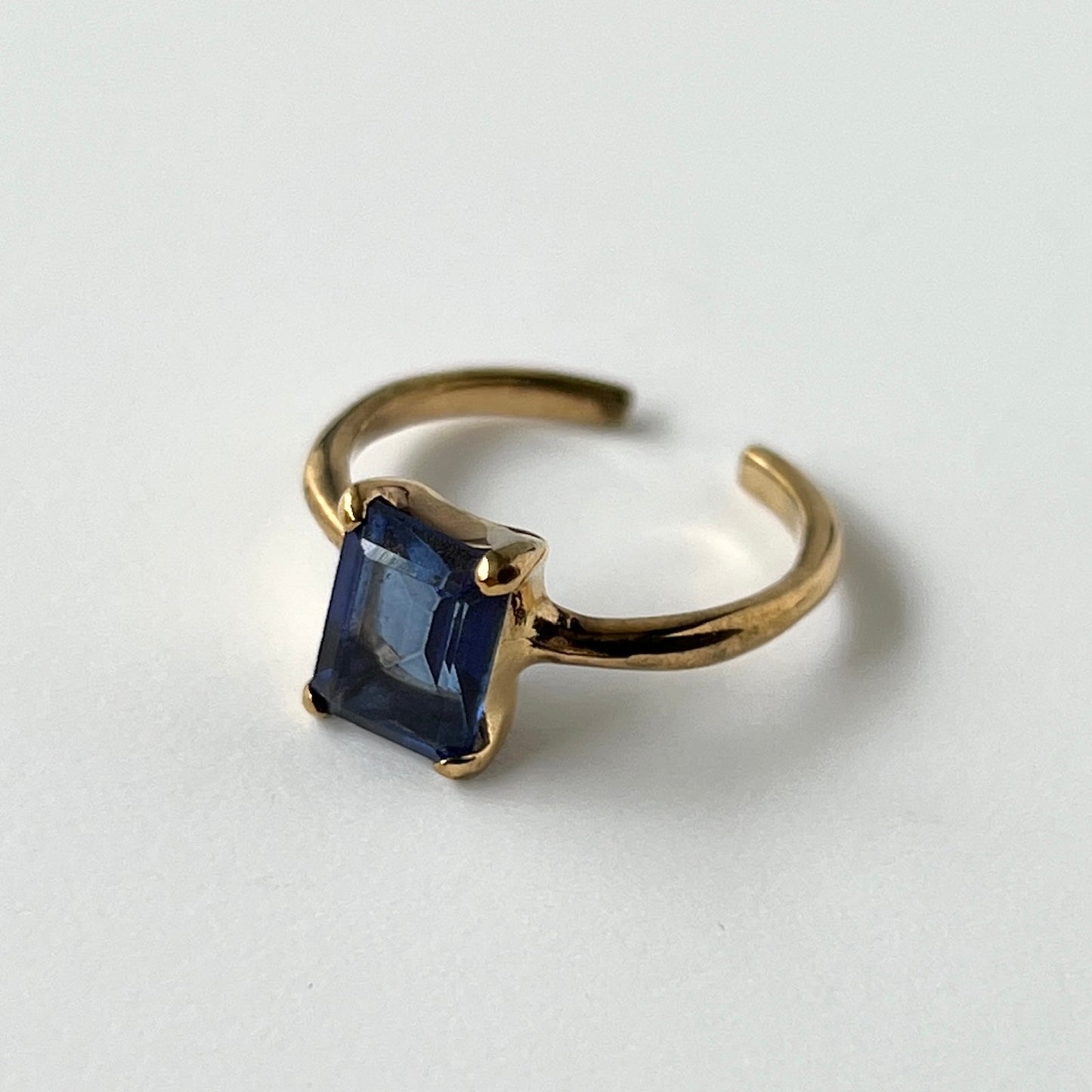 [ blue mystic topaz ] rectangle faceted cut gold [ free size ]