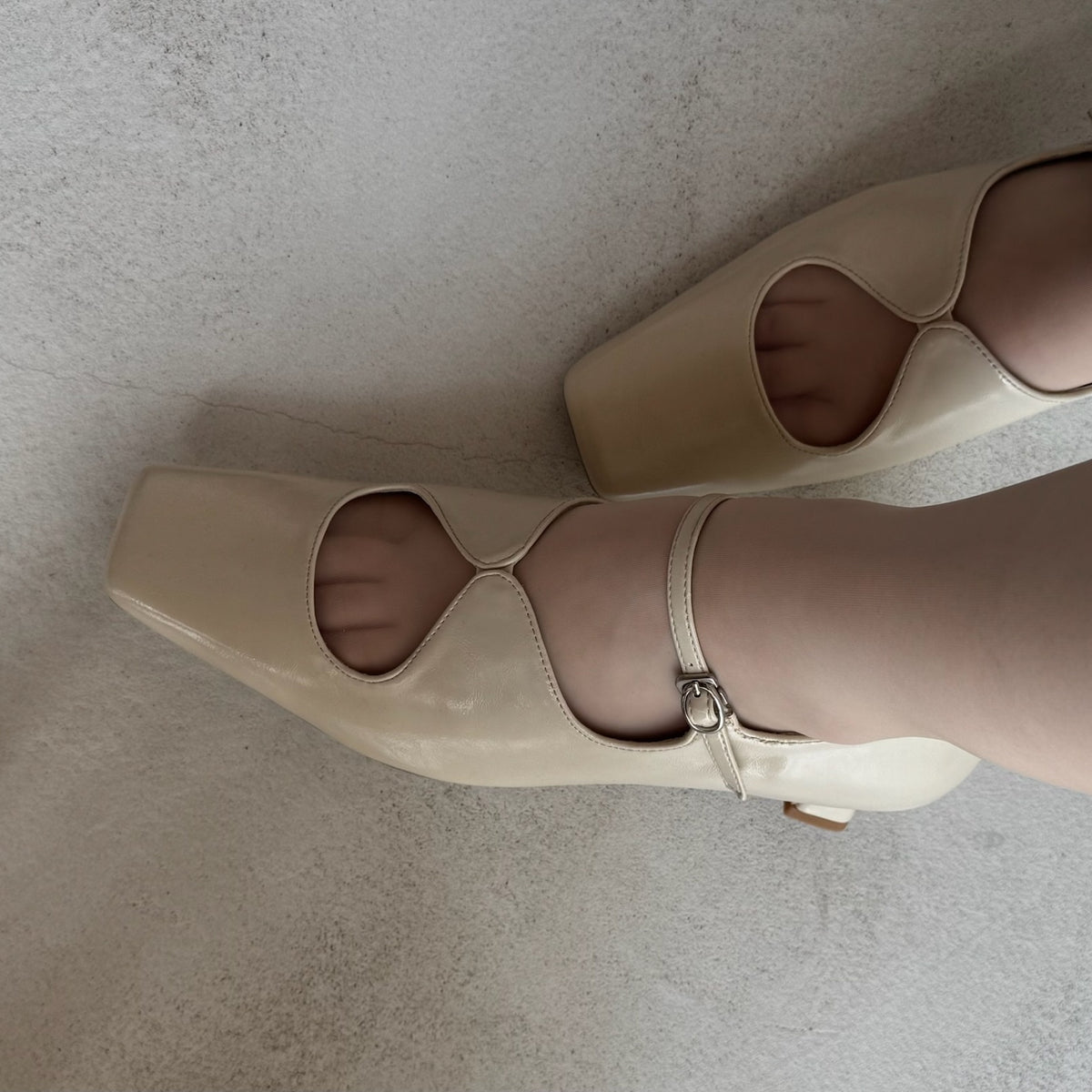 【Ivory】square toe maryjane pumps【サンプル品(返品不可)】