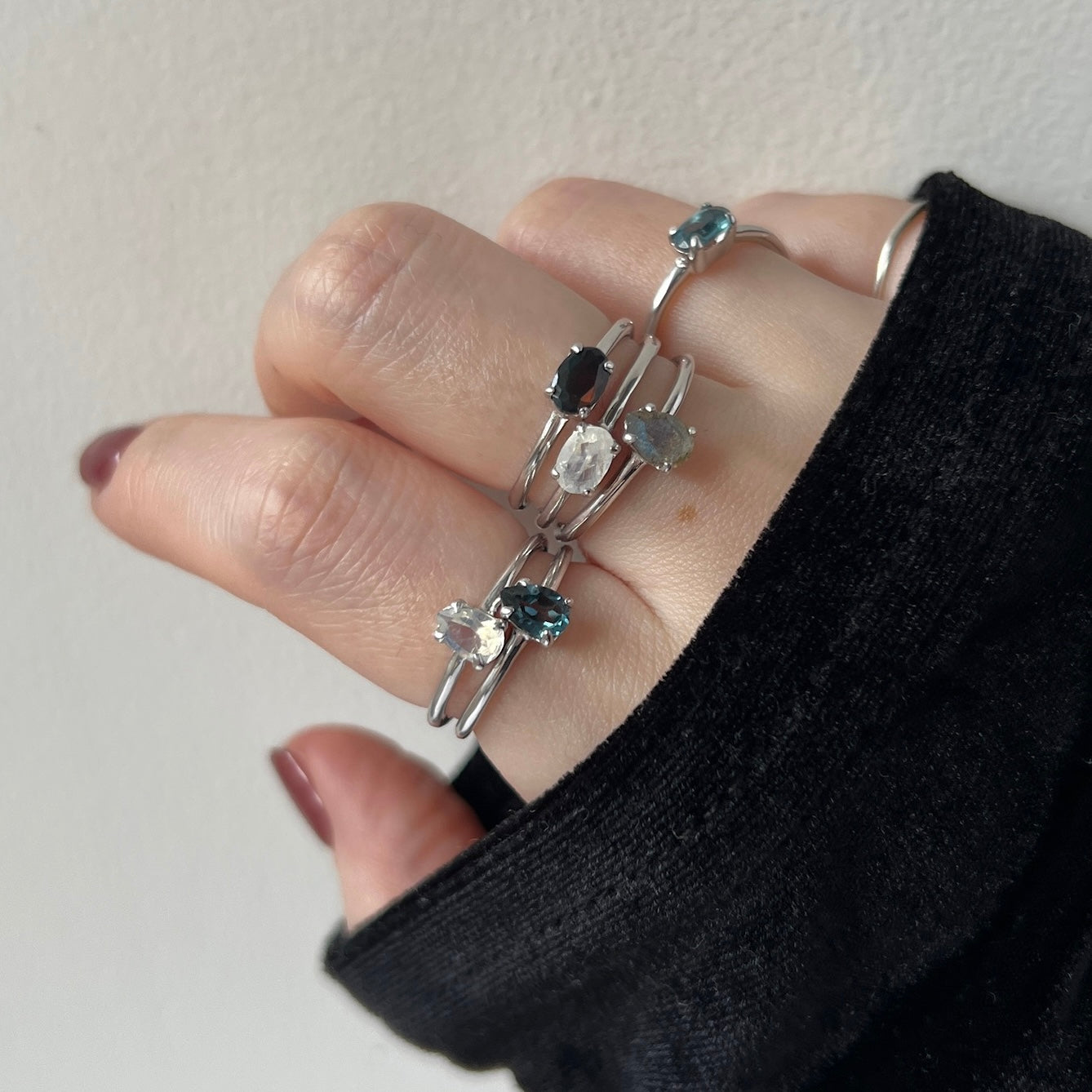 [ london blue topaz ] dorp faceted cut ring  silver [ free size ]