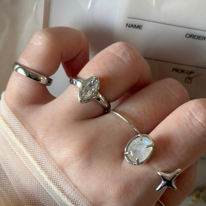 [ white topaz ] marquis stone silver