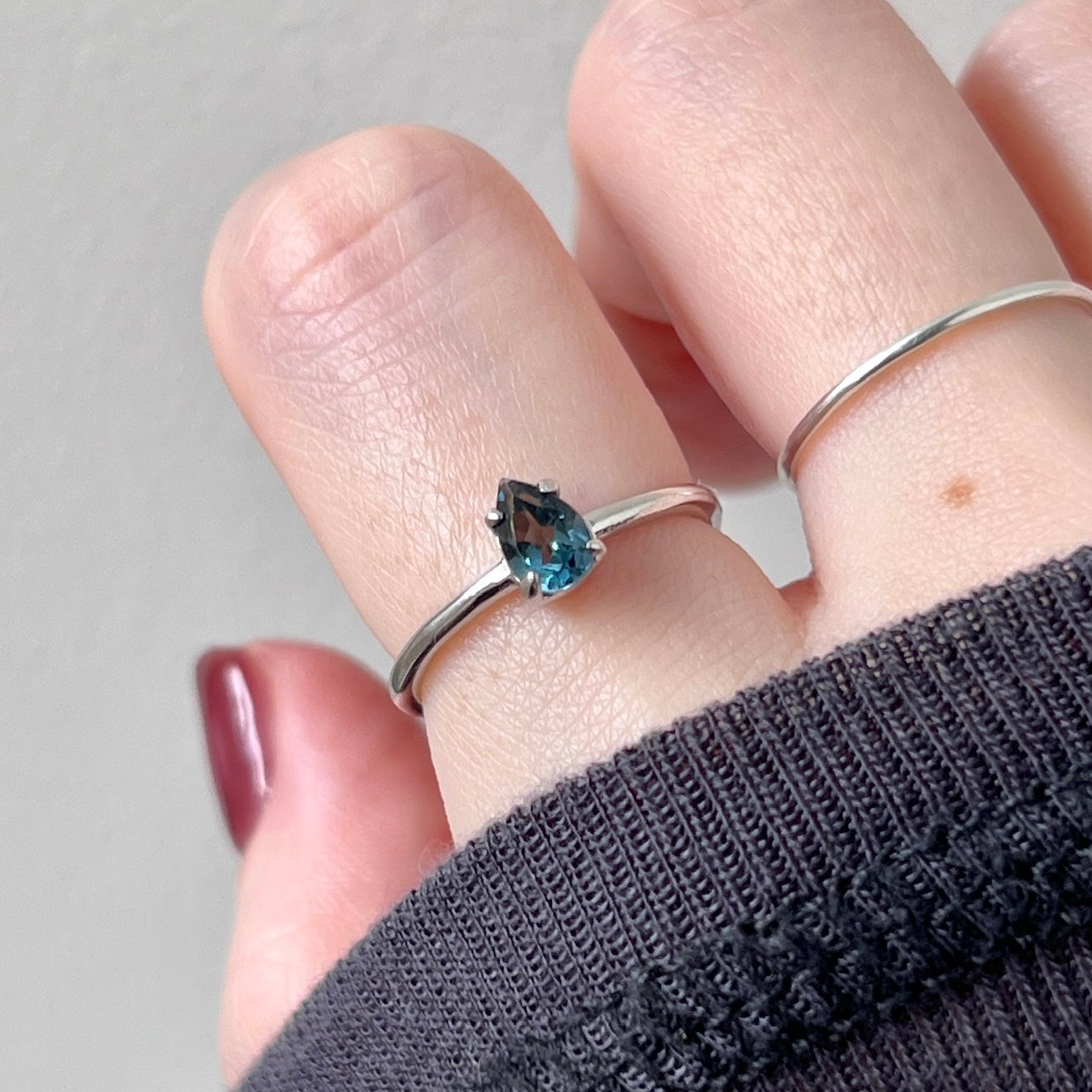 [ london blue topaz ] dorp faceted cut ring  silver [ free size ]
