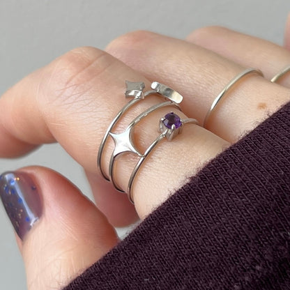 [ amethyst ] procyon silver [ free size ]