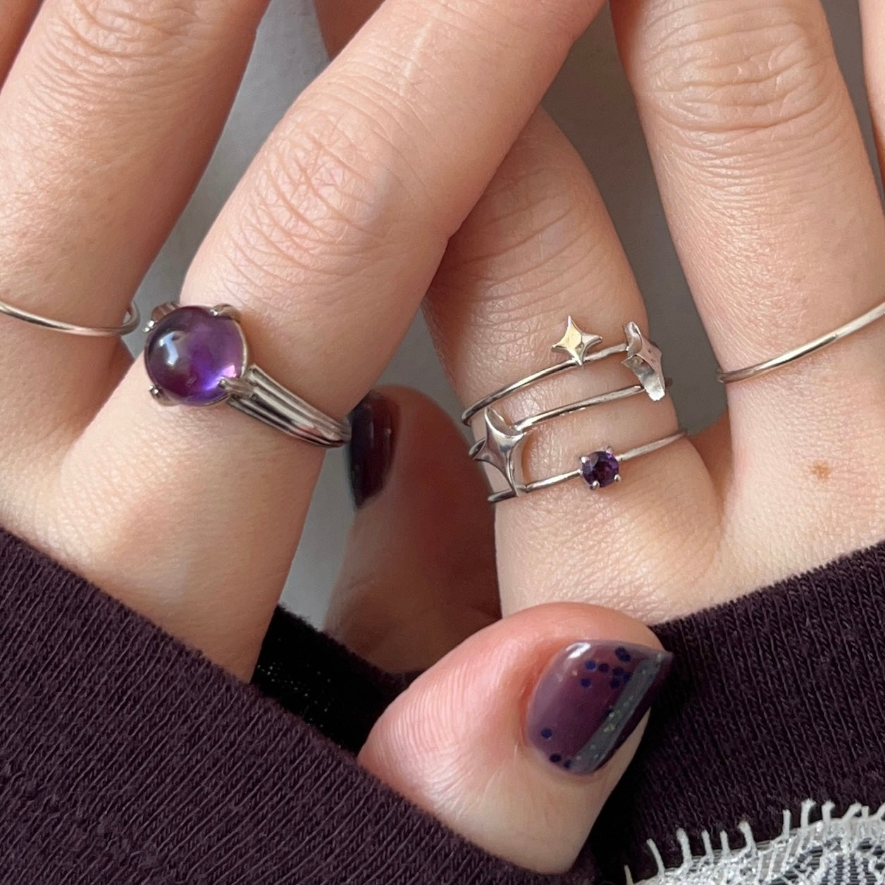 [ amethyst ] procyon silver [ free size ]