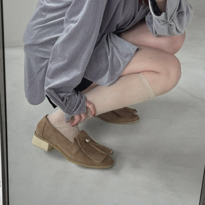 【Beige】suede flap loafer【サンプル品(返品不可)】