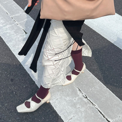 【Ivory】square toe maryjane pumps【サンプル品(返品不可)】