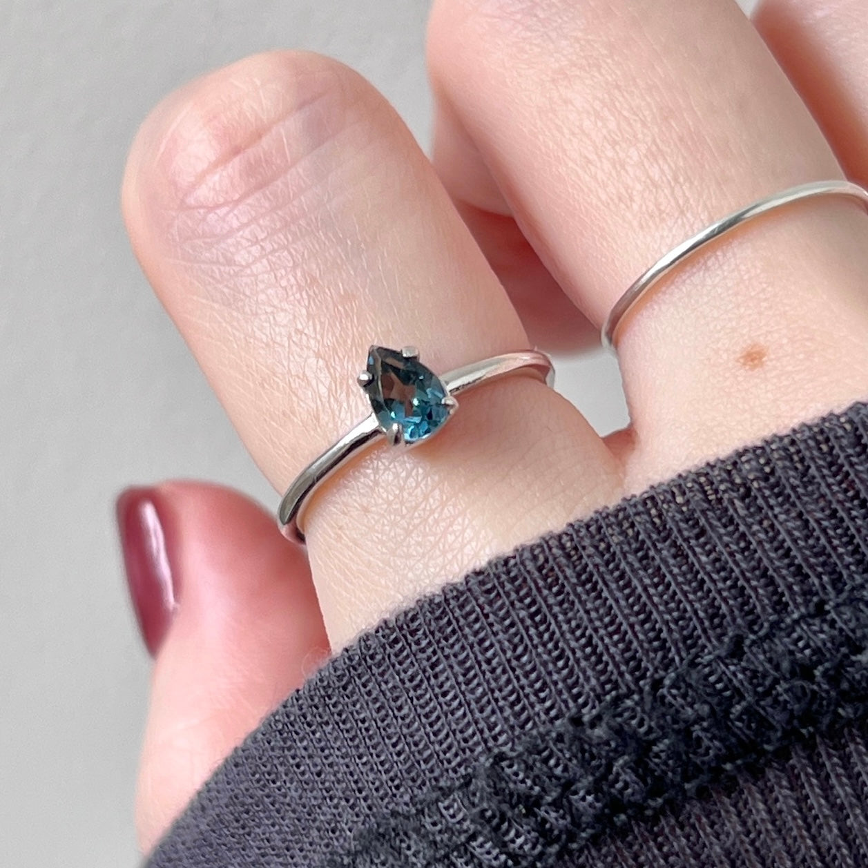 [ london blue topaz ] dorp faceted cut ring  silver [ free size ]