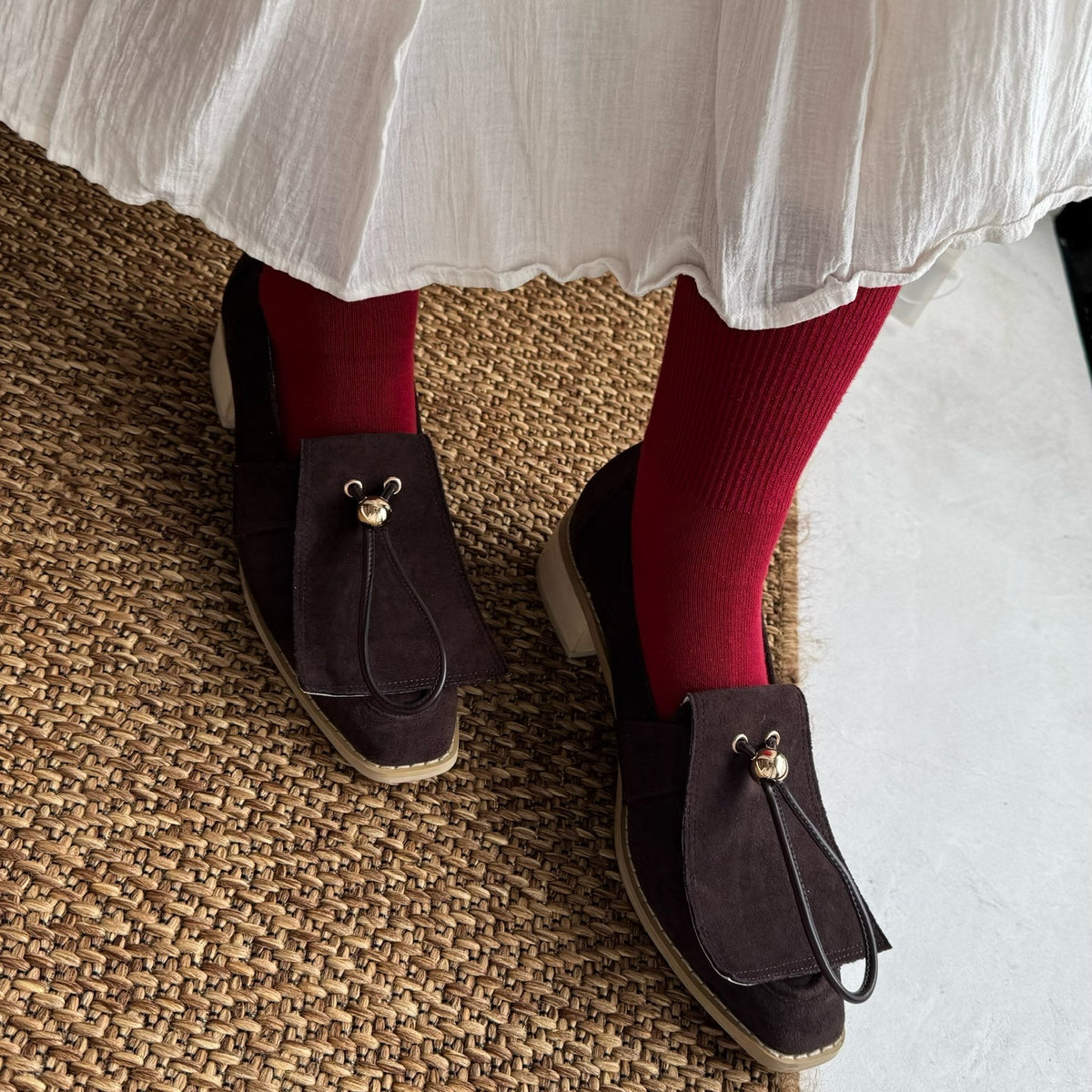 【Brown】suede flap loafer【サンプル品(返品不可)】