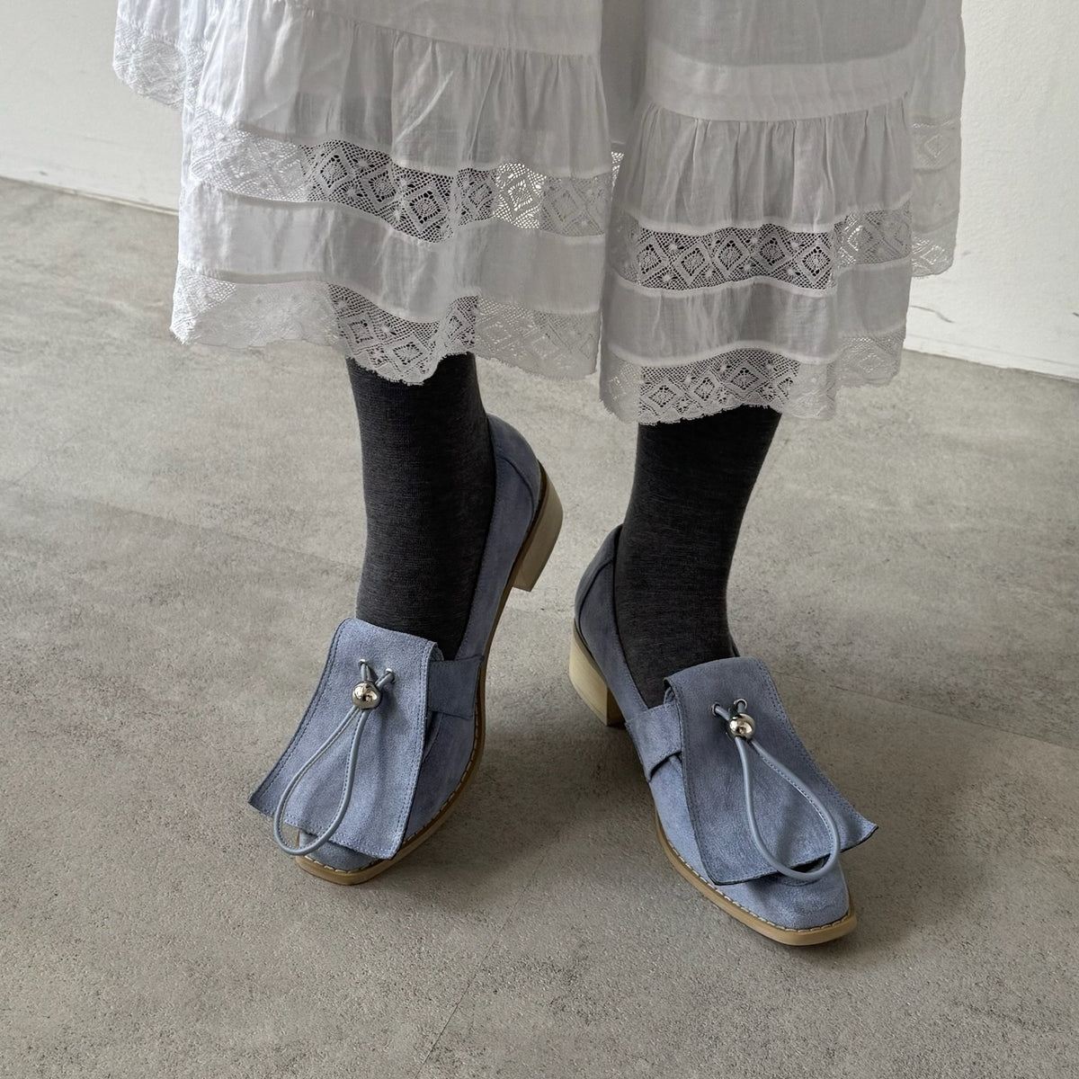 【Blue】suede flap loafer【サンプル品(返品不可)】