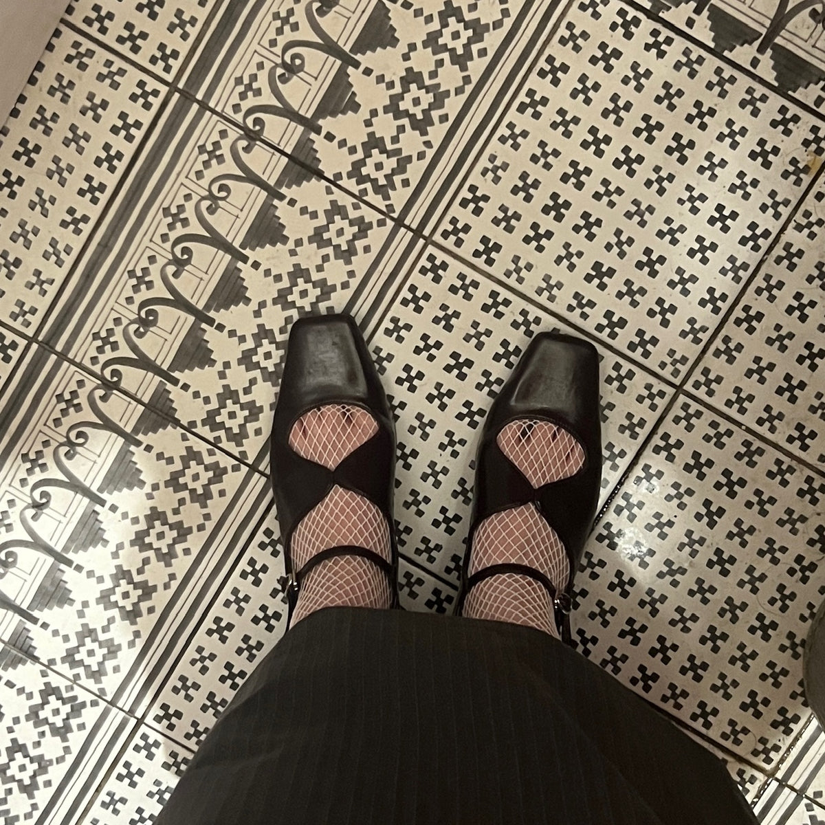 【Brown】square toe maryjane pumps【サンプル品(返品不可)】