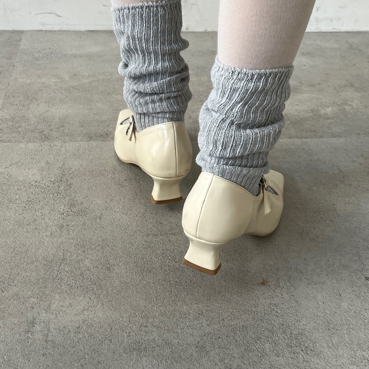 【Ivory】square toe maryjane pumps【サンプル品(返品不可)】