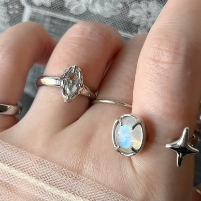 [ white topaz ] marquis stone silver