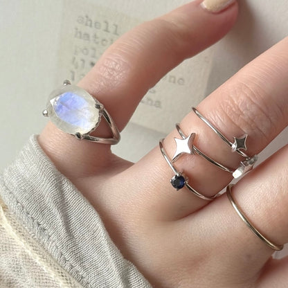 [ rainbow moon stone ] reine pinky silver