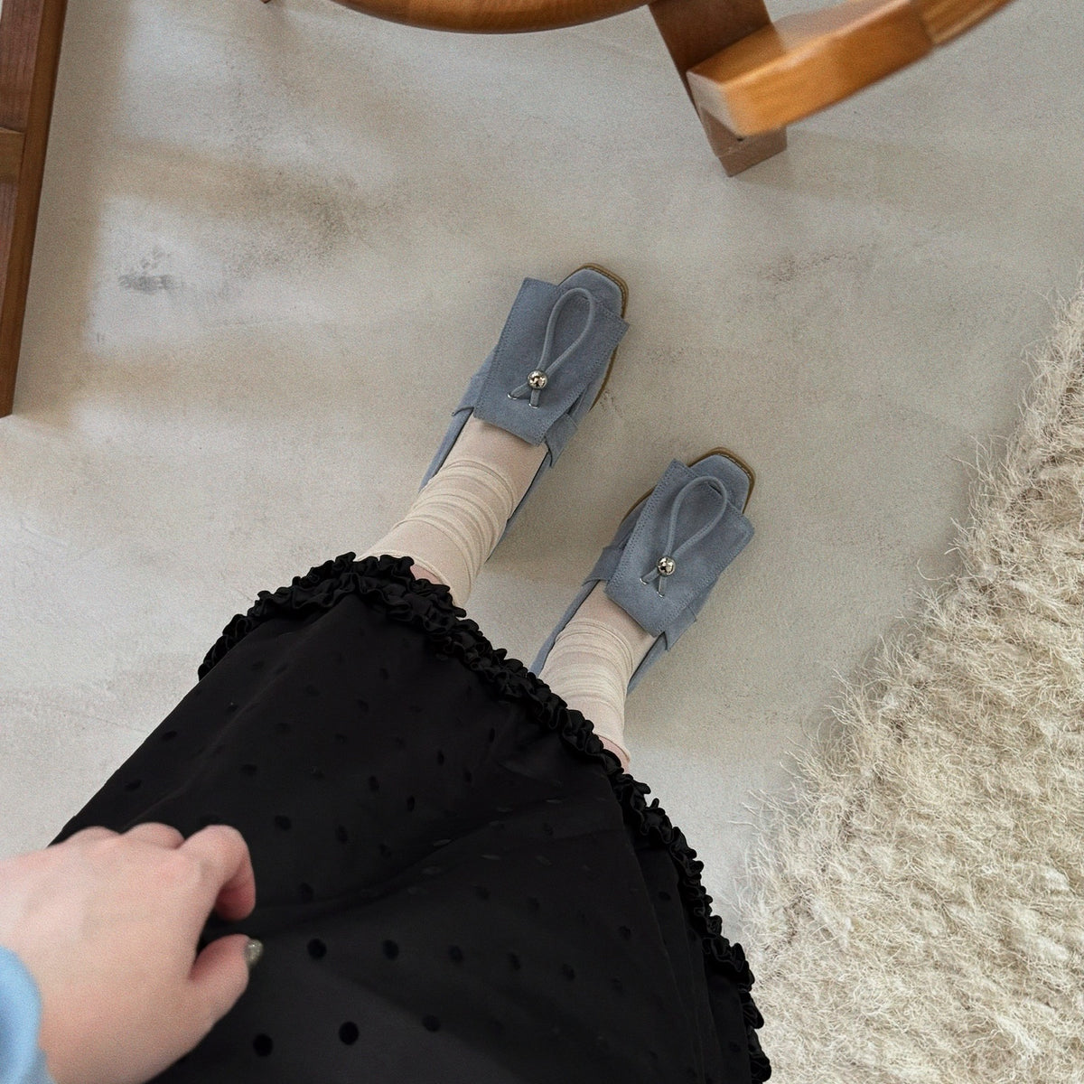 【Blue】suede flap loafer【サンプル品(返品不可)】