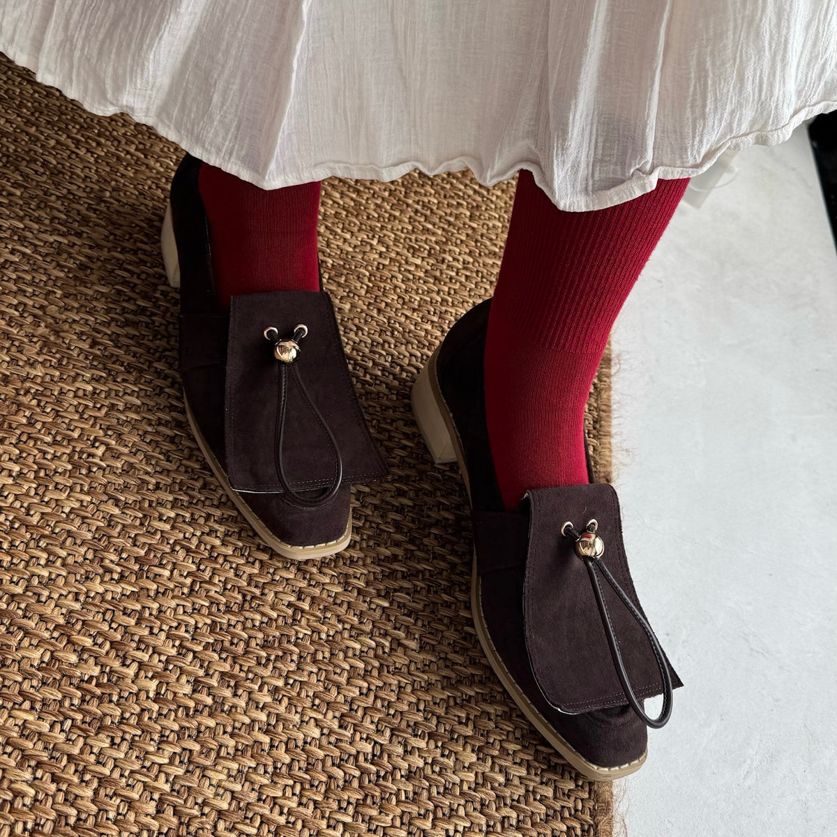 【Brown】suede flap loafer【サンプル品(返品不可)】