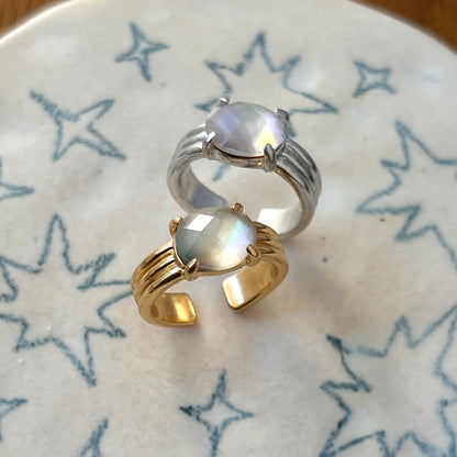 [ black shell (multi-faceted) ] trois silver