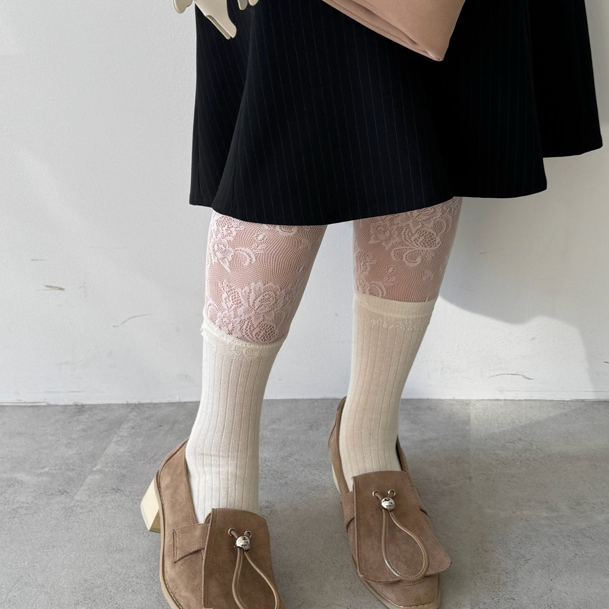 【Beige】suede flap loafer【サンプル品(返品不可)】