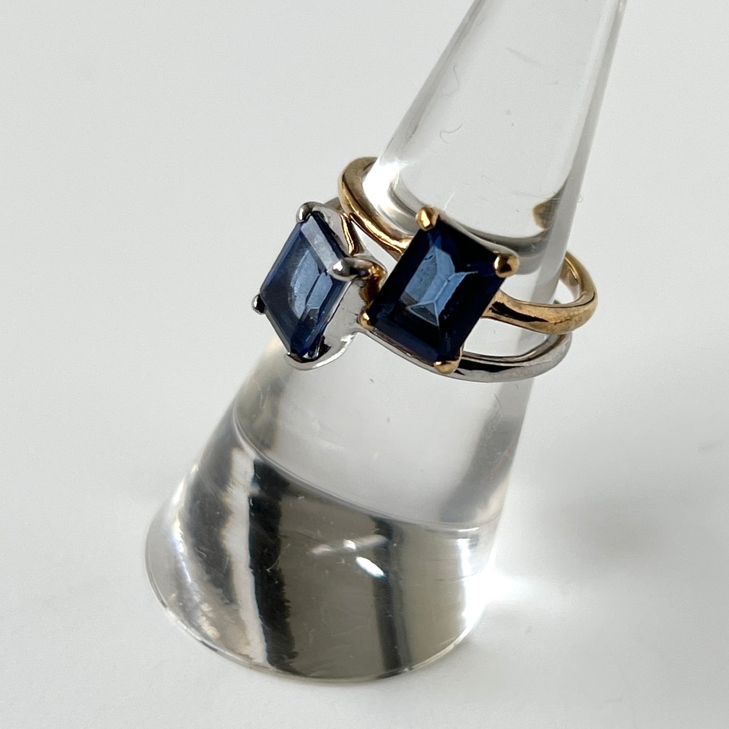 [ blue mystic topaz ] rectangle faceted cut gold [ free size ]