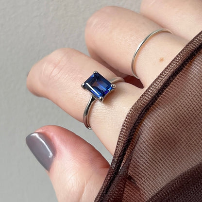 [ blue mystic topaz ] rectangle faceted cut silver