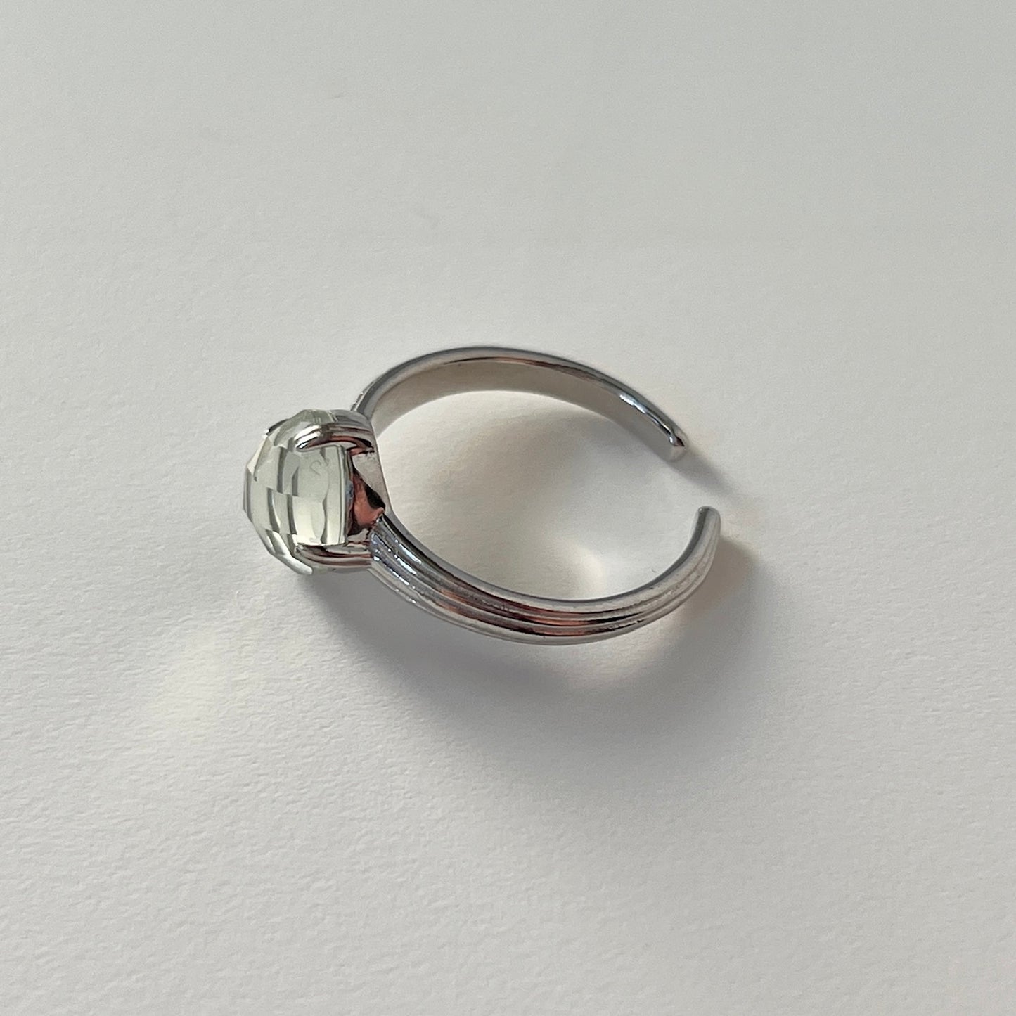 [ green amethyst (multi-faceted) ] croissant silver
