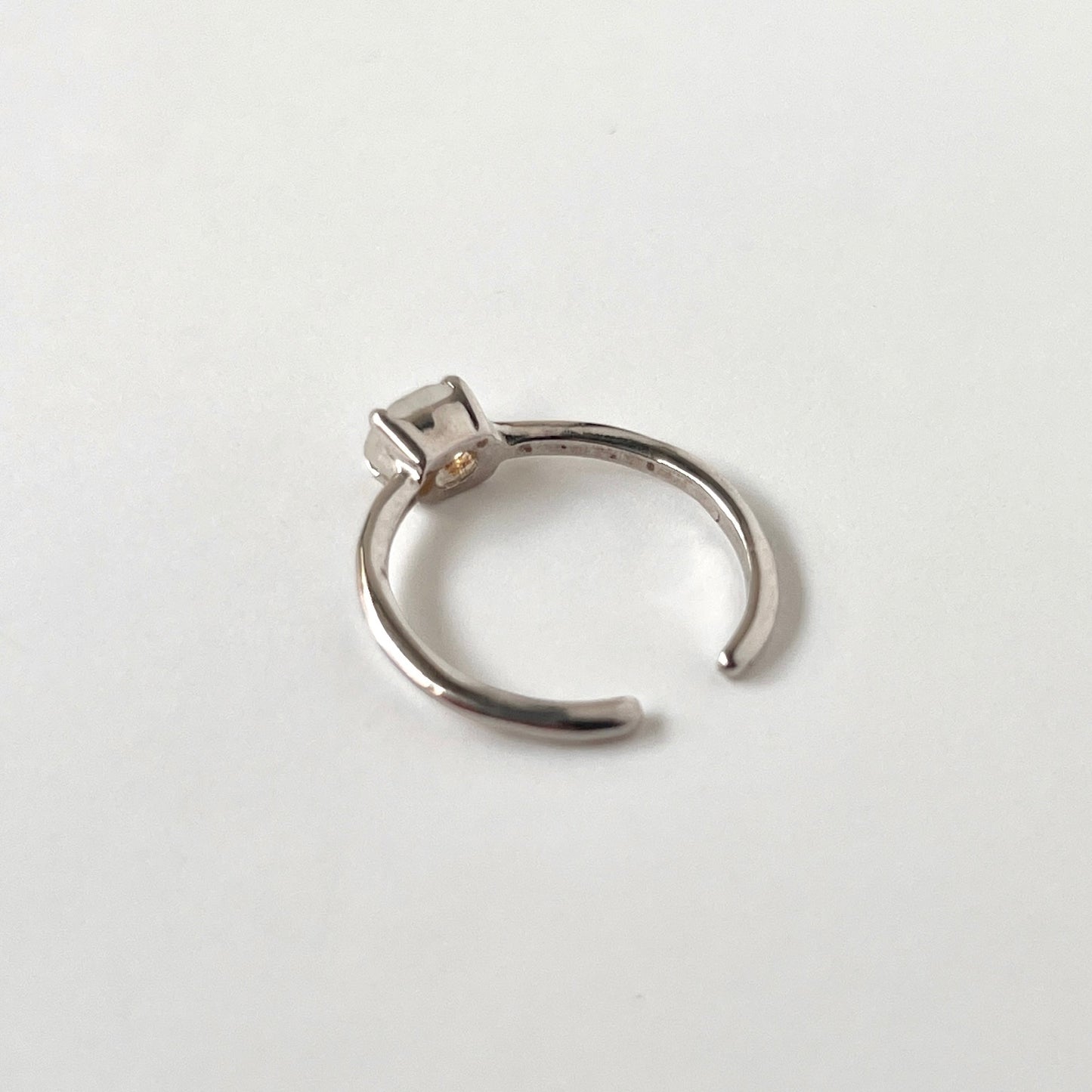 [ rainbow moon stone ] oval faceted cut ring  silver