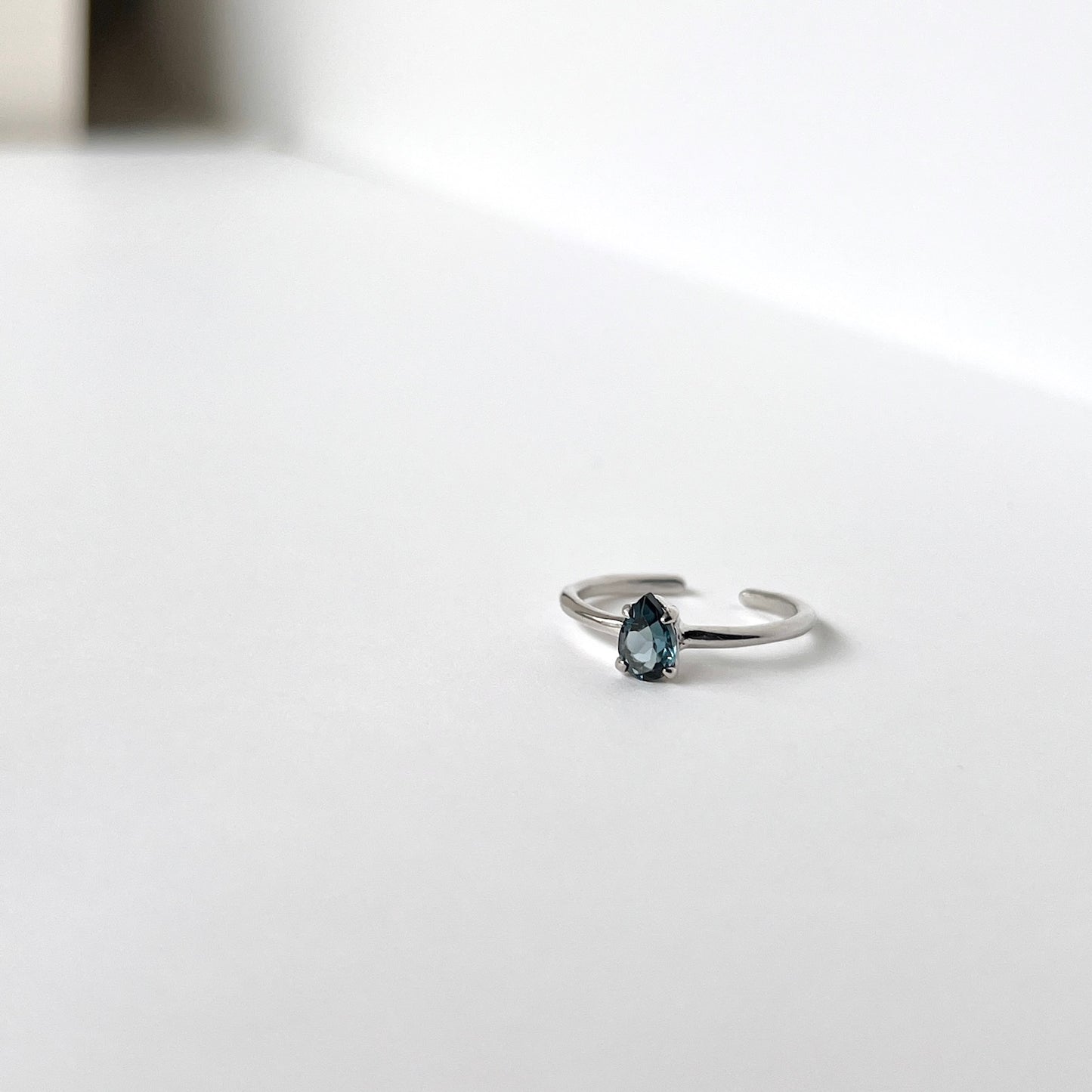 [ london blue topaz ] dorp faceted cut ring  silver [ free size ]