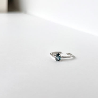 [ london blue topaz ] dorp faceted cut ring  silver [ free size ]