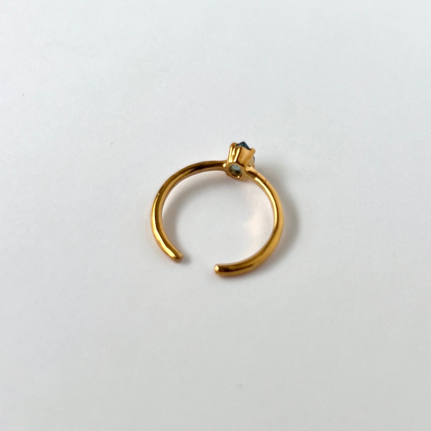 [ london blue topaz ] dorp faceted cut ring  gold [ free size ]