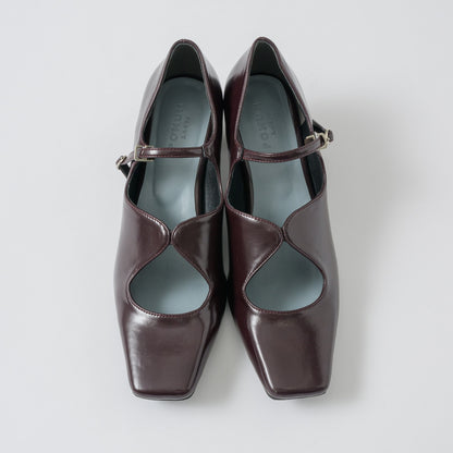 【Brown】square toe maryjane pumps【サンプル品(返品不可)】