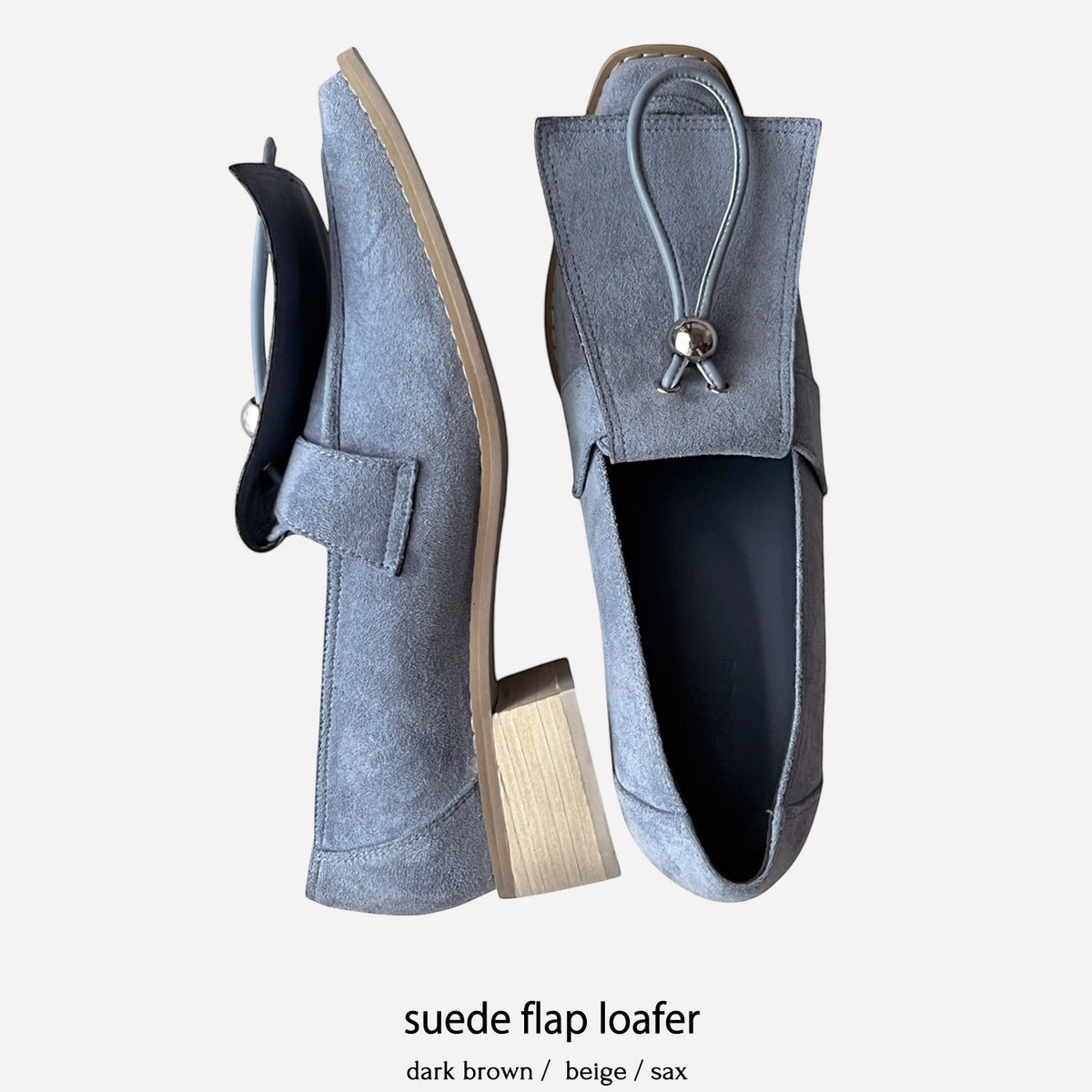 【Blue】suede flap loafer【サンプル品(返品不可)】