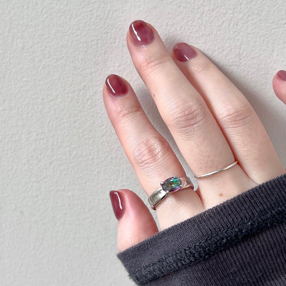 [ mystic quartz ] um silver ring [ free size ]