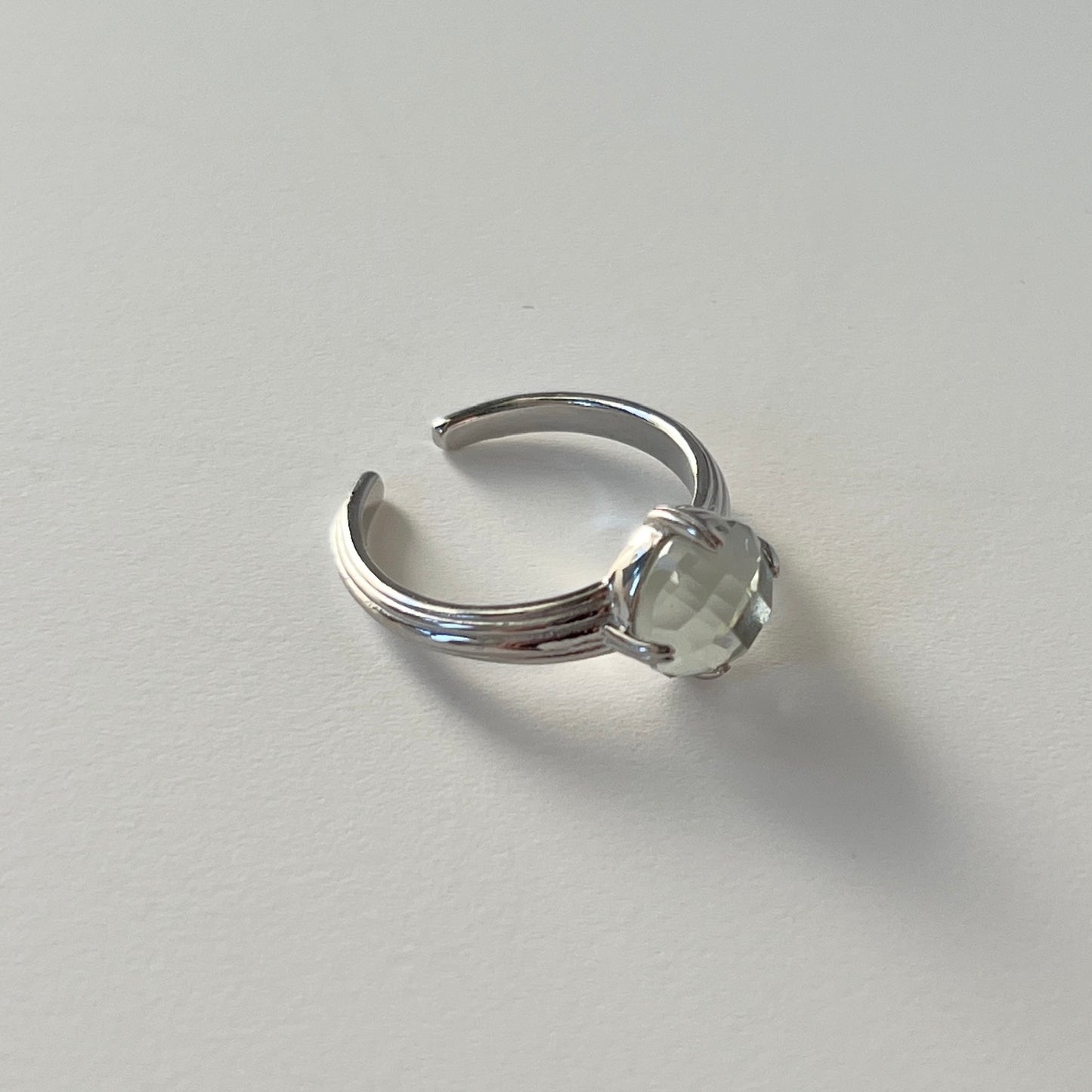 [ green amethyst (multi-faceted) ] croissant silver