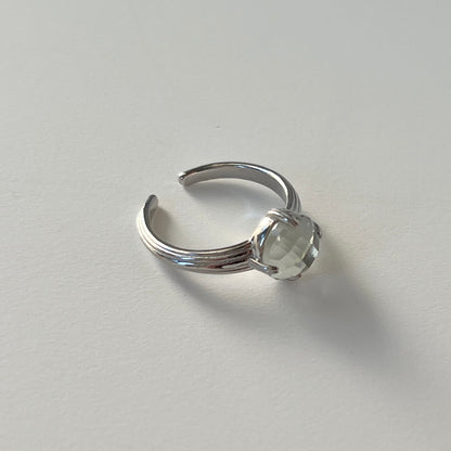 [ green amethyst (multi-faceted) ] croissant silver