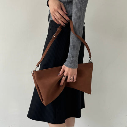 【BROWN】2way suede shoulder tote bag