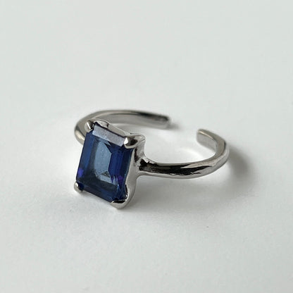 [ blue mystic topaz ] rectangle faceted cut silver