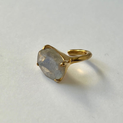 [ labradorite ] GEM ear cuff gold