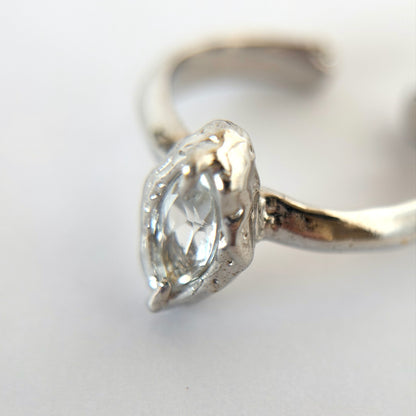 [ white topaz ] marquis stone silver