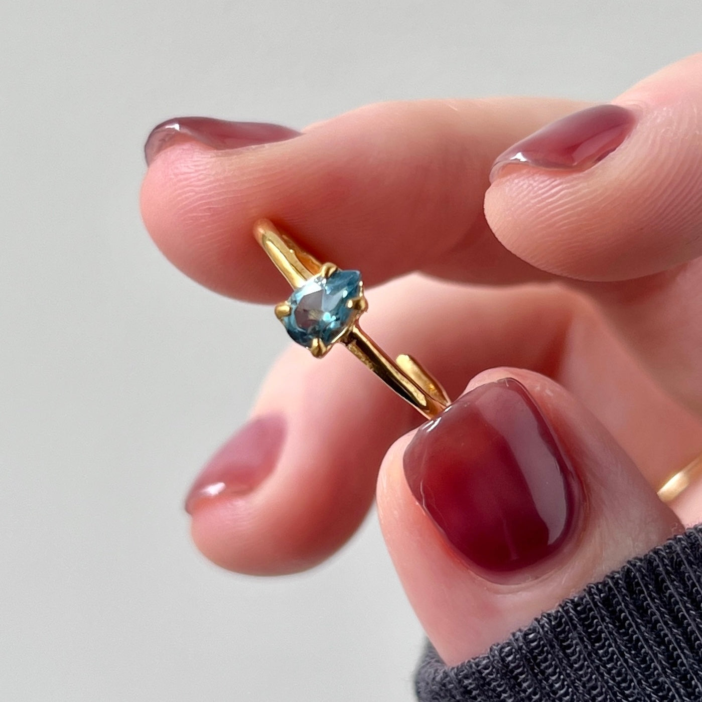 [ london blue topaz ] dorp faceted cut ring  gold [ free size ]