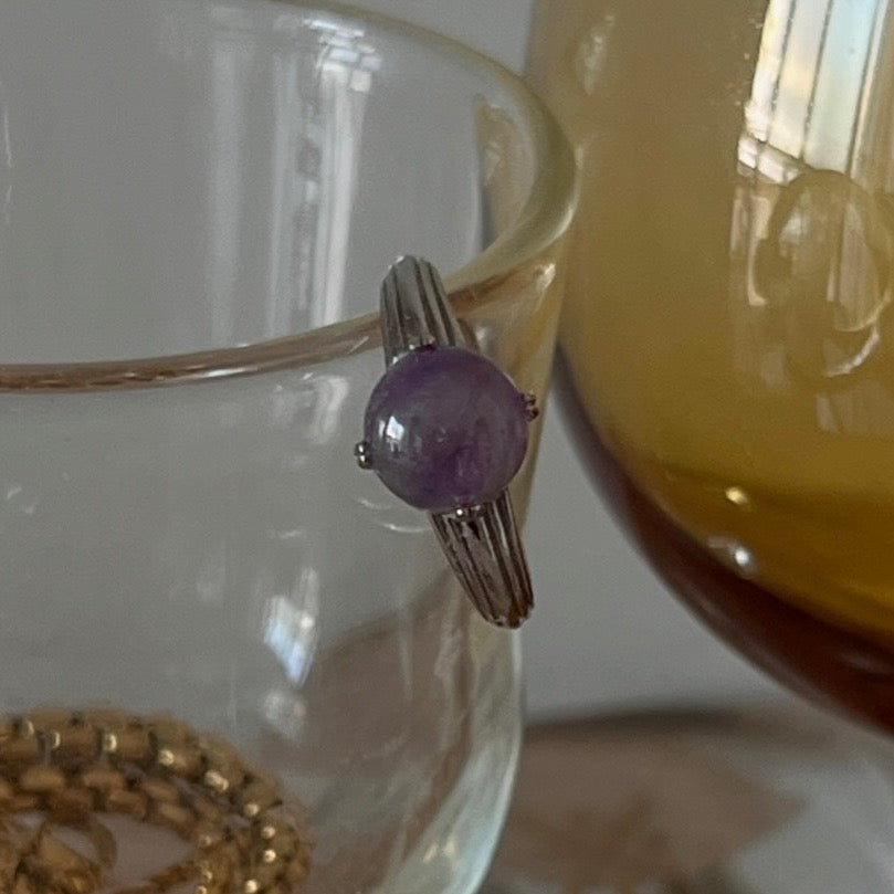 [ vine amethyst ] croissant silver