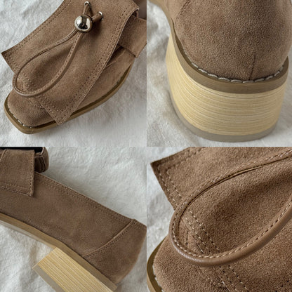 【Beige】suede flap loafer【サンプル品(返品不可)】