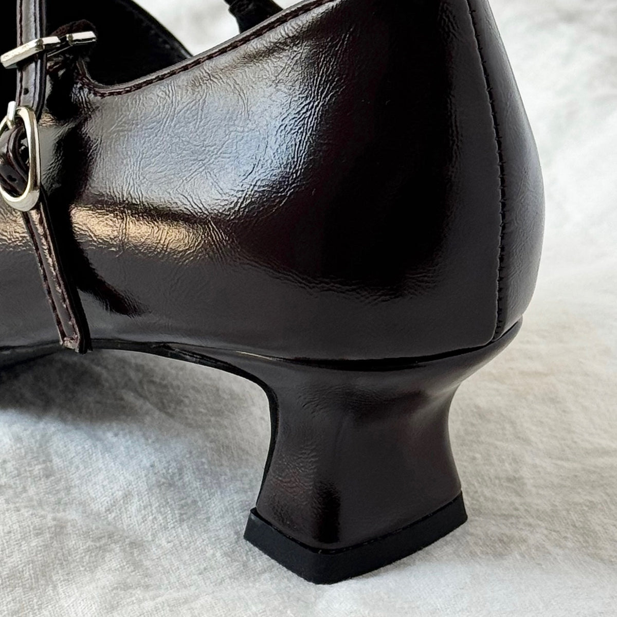 【Brown】square toe maryjane pumps【サンプル品(返品不可)】