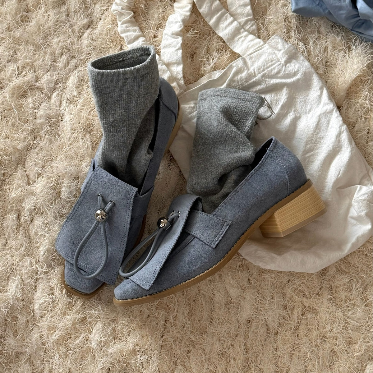 【Blue】suede flap loafer【サンプル品(返品不可)】