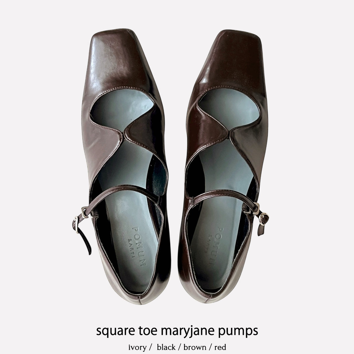 【Brown】square toe maryjane pumps【サンプル品(返品不可)】