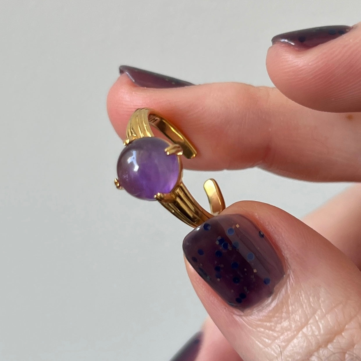 [ amethyst ] croissant gold