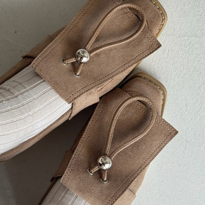【Beige】suede flap loafer【サンプル品(返品不可)】