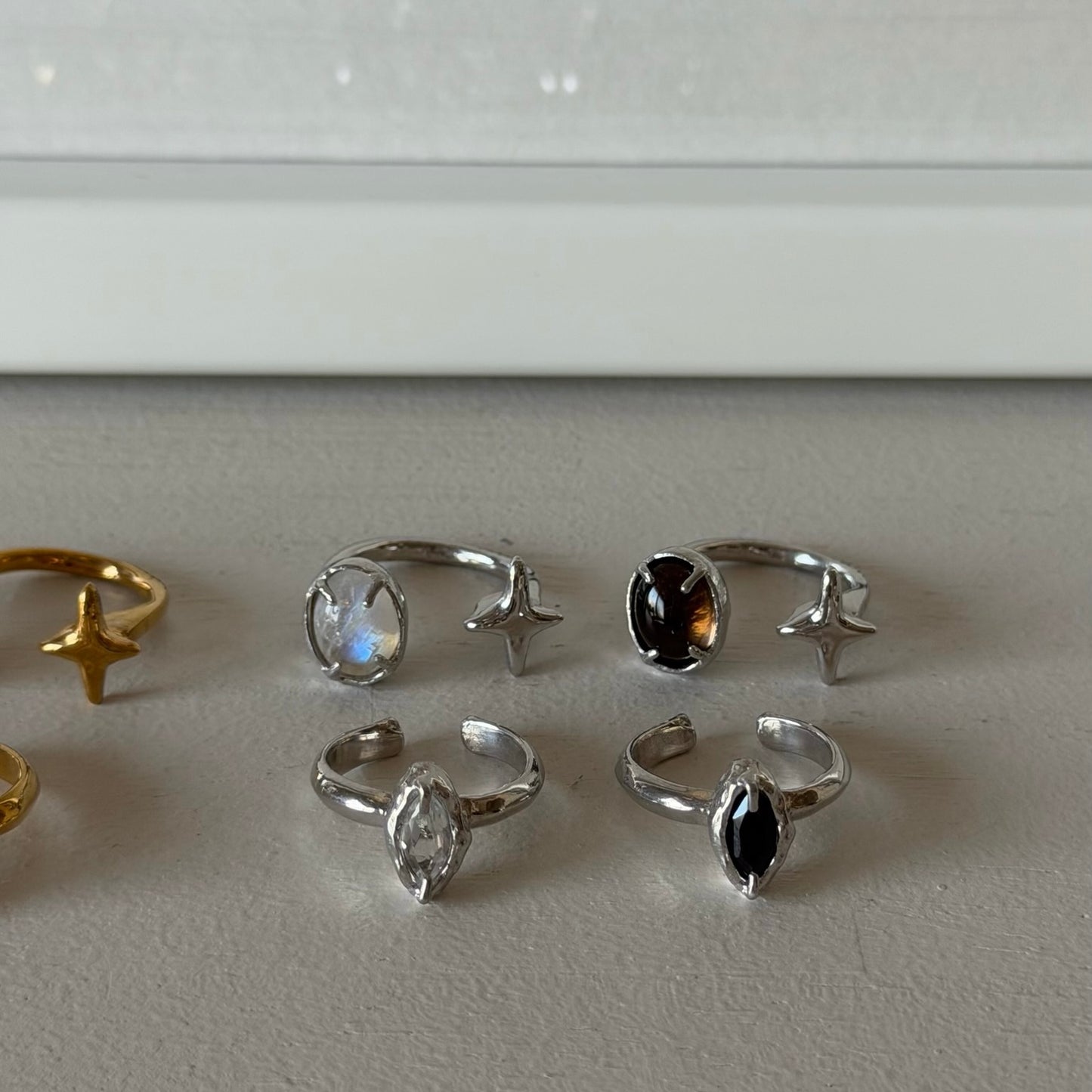 [ white topaz ] marquis stone silver