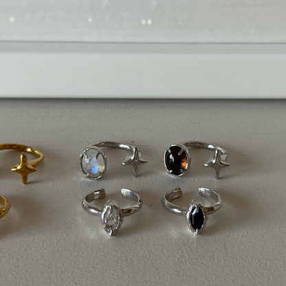 [ white topaz ] marquis stone silver